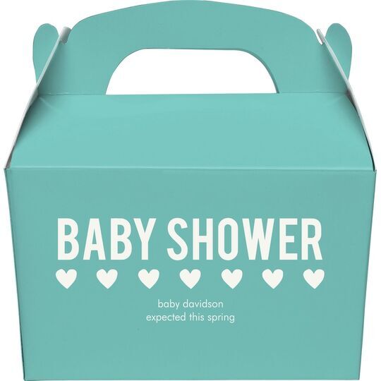 Baby Shower with Hearts Gable Favor Boxes
